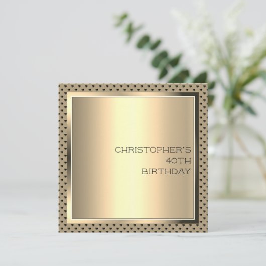 Mannen Smart Birthday Party - contemmodern ontwerp Kaart (Staand voorkant)