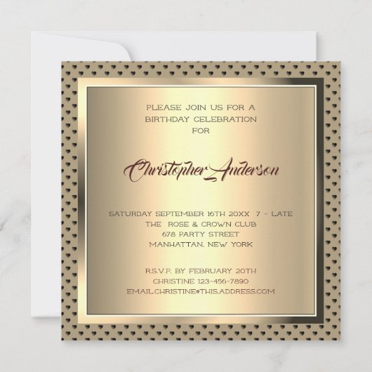 Mannen Smart Birthday Party - contemmodern ontwerp Kaart (Achterkant)