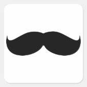 Mannen snor vierkante sticker (Voorkant)