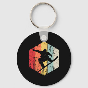 Mannen Snowboarden Retro Style Snowboarder Sleutelhanger