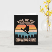 Mannen snowboardsnowboarder rijdt of sterft kaart (Gele Bloem)