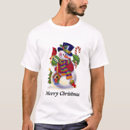 Mannen Snowman Holiday cartoon T-shirt