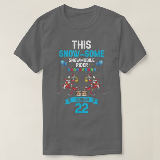 Mannen Snowmobile Riding Design en Snowmobiler Bir T-shirt (Design voorkant)