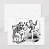 Mannen snuiven lachgas Cartoon Briefkaart (Voorkant / Achterkant)