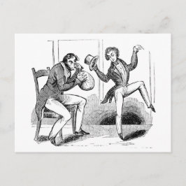 Mannen snuiven lachgas Cartoon Briefkaart