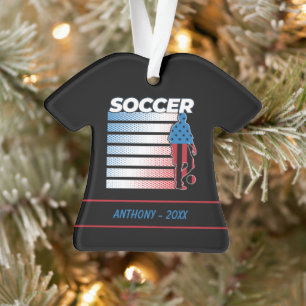 Mannen Soccer Patriotic USA Vlag Ornament