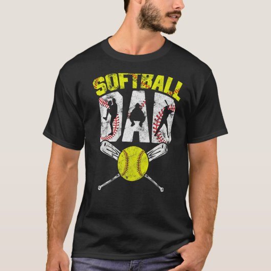 Mannen Softbal Pap Team Sport Softbal Fo T-shirt (Voorkant)