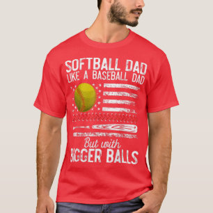 Mannen softbal vader als een honkbal pa definitie t-shirt