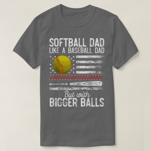 Mannen softbal vader als een honkbal pa definitie  t-shirt (Design voorkant)