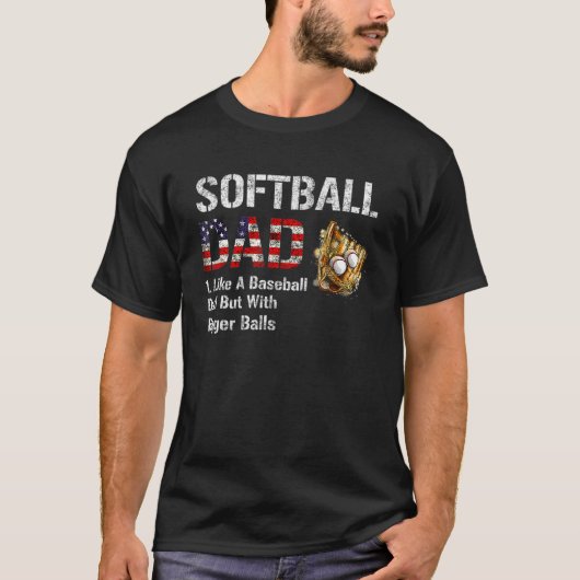 Mannen softbal vader als een honkbal vader, maar m t-shirt (Voorkant)