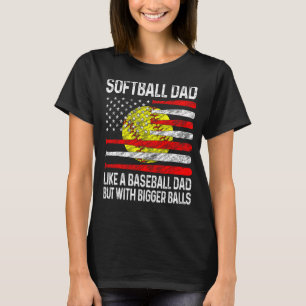 Mannen softbal vader als een honkbal vader us f t-shirt