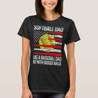 Mannen softbal vader als een honkbal vader us f t-shirt