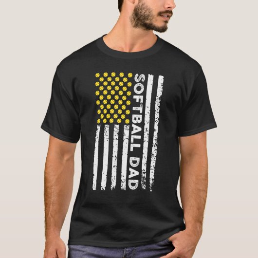 Mannen softbal vader softbal t-shirt (Voorkant)