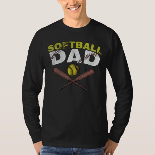 Mannen softbal vader softbal voor vader dag t-shirt (Voorkant)
