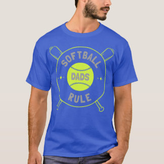 Mannen Softball Dads Rule Fastpitch papa Novelty d T-shirt