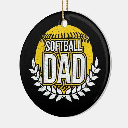 Mannen Softball Pap Keramisch Ornament (Links)