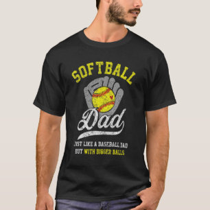 Mannen Softball Pap met grotere ballen T-shirt