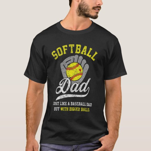 Mannen Softball Pap met grotere ballen T-shirt (Voorkant)