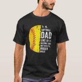 Mannen Softball Papa als een honkbalvader met een  T-shirt (Voorkant)