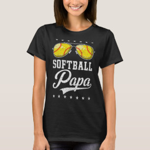 Mannen Softball Papa's wervel opa van Softball Pla T-shirt