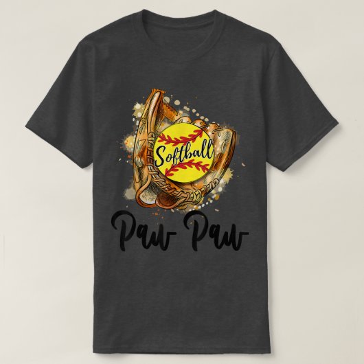 Mannen Softball Paw T-shirt (Design voorkant)