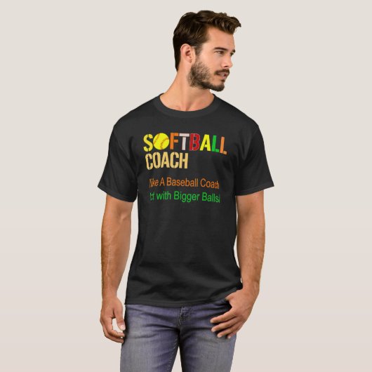 Mannen softballak als een honkballak maar met t-shirt (Voorkant volledig)