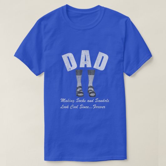 Mannen Sokken Sandalen Funny T shirts Dads vaderda (Design voorkant)