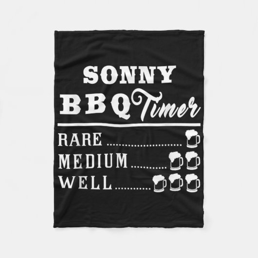 Mannen Sonny BBQ Timer Beer Drink Grappig Grillen Fleece Deken (Voorkant)