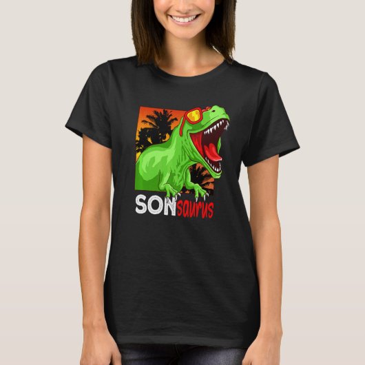 Mannen Sonsaurus rex dinosaurus Vaderdag 1 T-shirt (Voorkant)