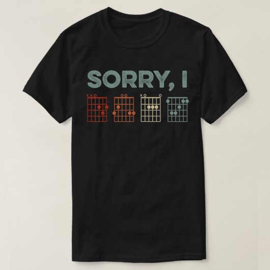Mannen Sorry dat ik DGAF Verborgen Berichten Guita T-shirt (Design voorkant)