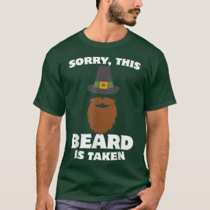 Mannen Sorry, deze baard wordt ingenomen met Thank T-shirt