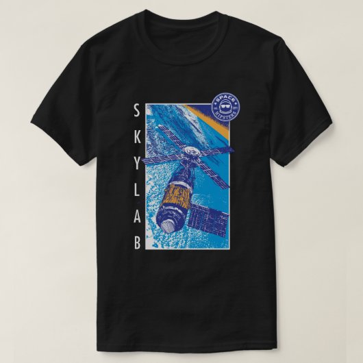 Mannen Space Hipsters Skylab T-shirt (zwart) (Design voorkant)