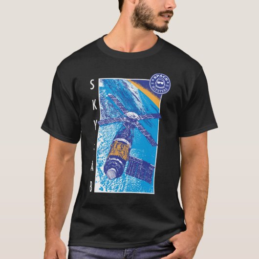 Mannen Space Hipsters Skylab T-shirt (zwart) (Voorkant)