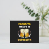 Mannen Spanglish Latino Cerveza Beer Papacito Funn Briefkaart (Staand voorkant)