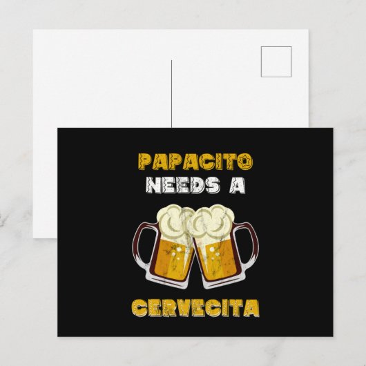 Mannen Spanglish Latino Cerveza Beer Papacito Funn Briefkaart (Voorkant / Achterkant)