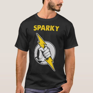 Mannen Sparky Electricia Hand Lightning T-shirt