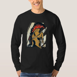 Mannen Spartaanse Gladiatorhelm Grieks Sparta Sold T-shirt