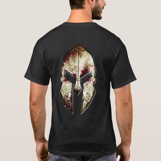Mannen Spartan Helmet Griekse Gladiator Warrior i  T-shirt (Achterkant)
