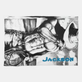 Mannen Speciaal gepersonaliseerde naam Fine Art Co Theedoek (Horizontaal)