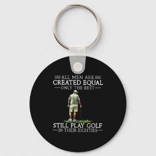 Mannen spelen golf jaren tachtig grappige golfer g sleutelhanger