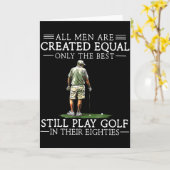 Mannen spelen golf tachtiger jaren Grappige golfer Kaart (Gele Bloem)