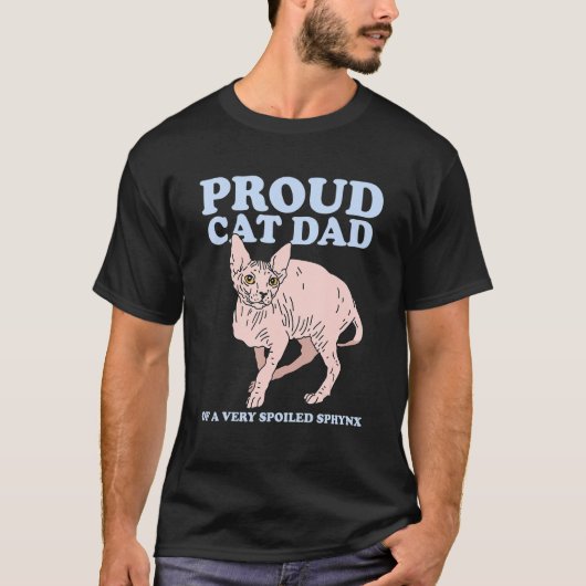 Mannen Sphynx Pap Kat Pap Zadelloze kat Eigenaar S T-shirt (Voorkant)
