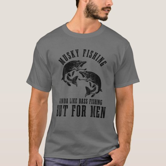 Mannen spier Vist kinda's als een bas Vist maar vo T-shirt (Voorkant)