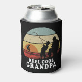 Mannen  spoel opa Vist T-ShirtVint Blikjeskoeler (Blikje Achterkant)