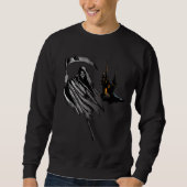 Mannen Spooky Grim Reaper Castle Halloween Shirt (Voorkant)