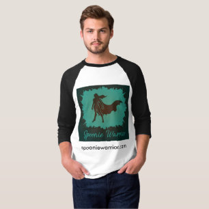 Mannen Spoonie Warrior Baseball T-shirt
