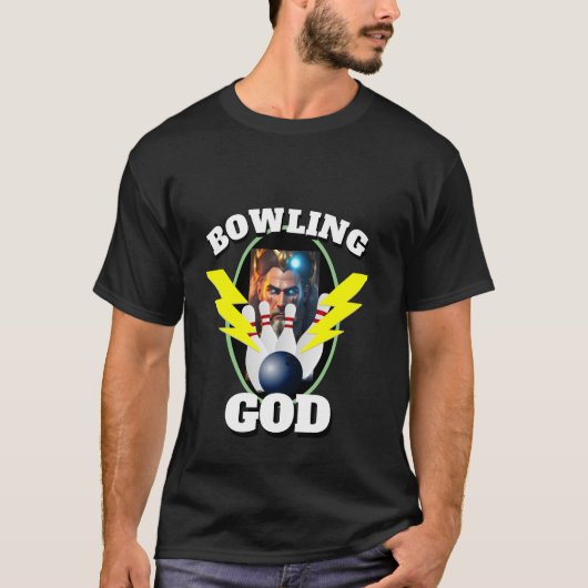 Mannen Sport Bowling Shirt BOWLING GOD (Voorkant)
