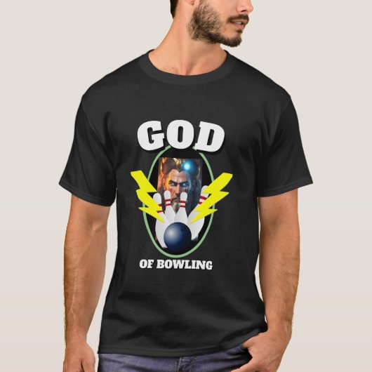 Mannen Sport Bowling Shirt GOD VAN BOWLING (Voorkant)