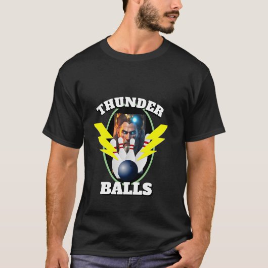 Mannen Sport Bowling Shirt THUNDER BALLS (Voorkant)
