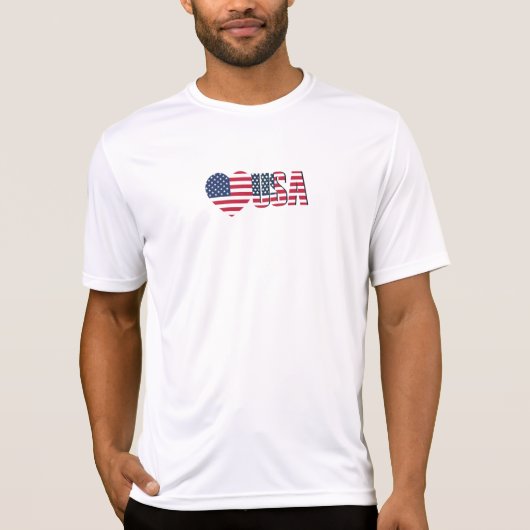 Mannen Sport-Tek Love Het Amerikaanse T-shirt (Voorkant)